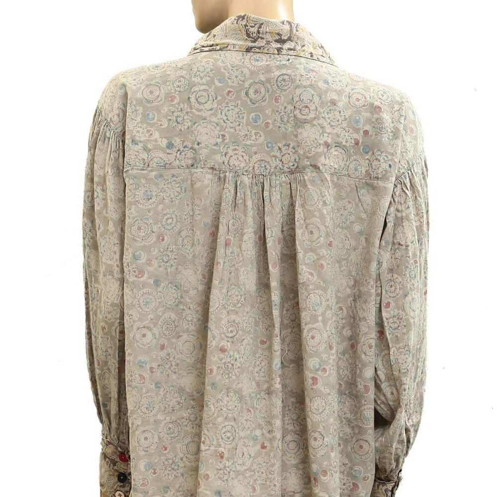 Magnolia Pearl Love Tora Shirt Mini Dress Floral Print Cotton Vintage O|S 278542 - Picture 5 of 9